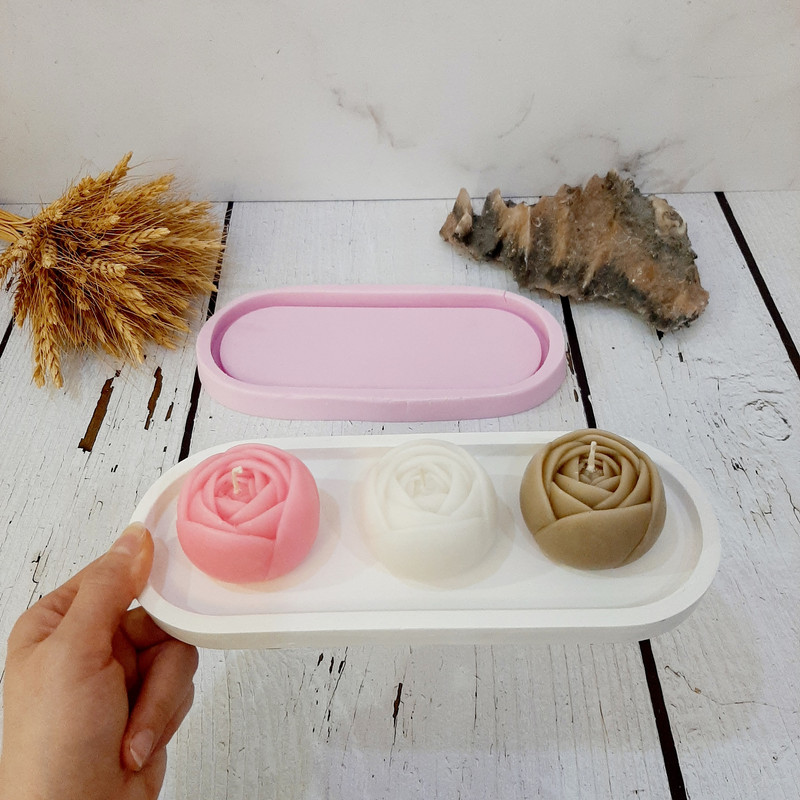 قالب سیلیکونی مدل سینی طرح بیضی