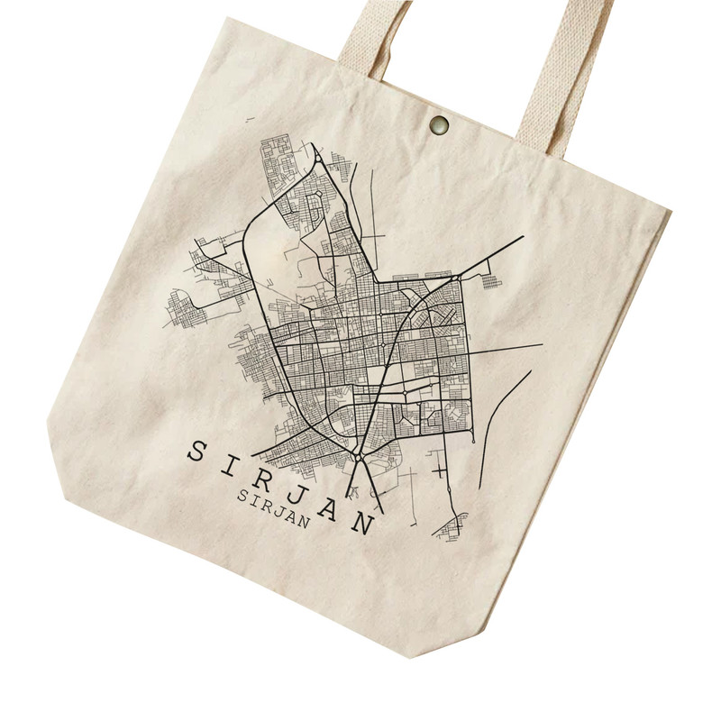 ساک خرید ترمه طراحان ایده مدل نقشه شهر سیرجان کد map0520 - L