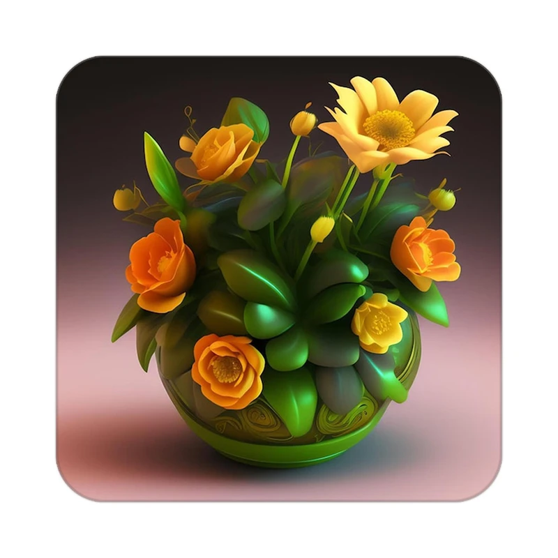 زیر لیوانی کاکتی طرح گل مدل mp19370