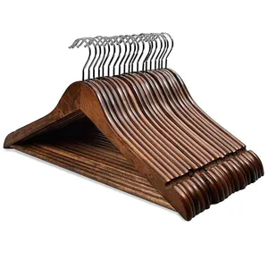 چوب لباسی مدل wooden_hanger_brn  بسته 20 عددی