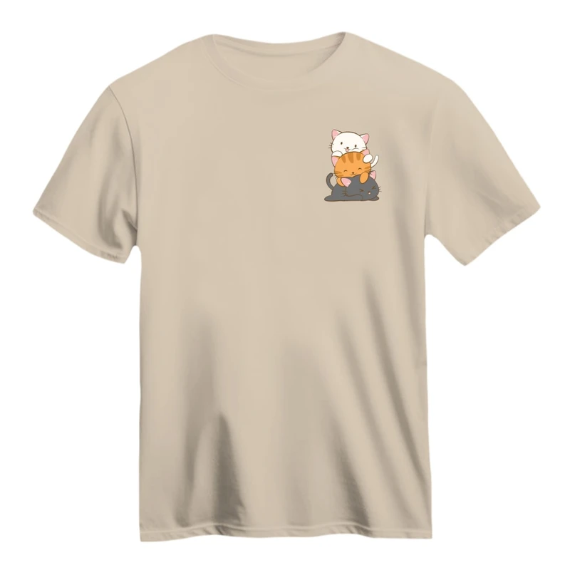 تی شرت آستین کوتاه زنانه مدل گربه های خندان