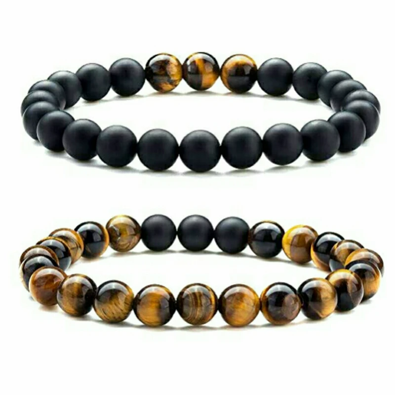 دستبند مردانه مدل شوق کد 36 مجموعه 2 عددی