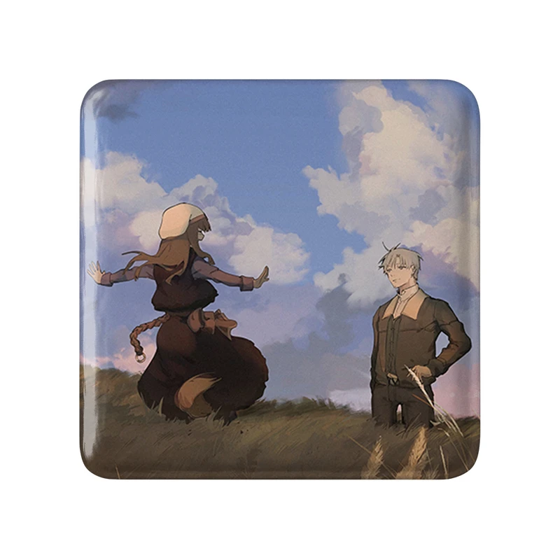 مگنت خندالو طرح هولو و کرافت انیمه ادویه و گرگ مدل مربعی کد 36151