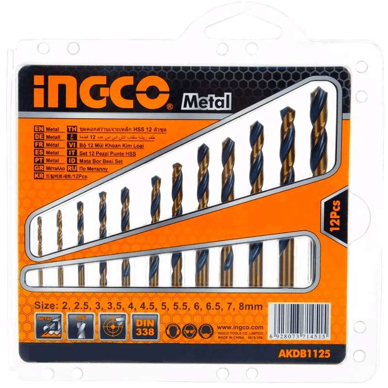 مته آهن اینکو مدل AKDB1125 مجموعه 12 عددی مته آهن اینکو مدل AKDB1125 مجموعه 12 عددی