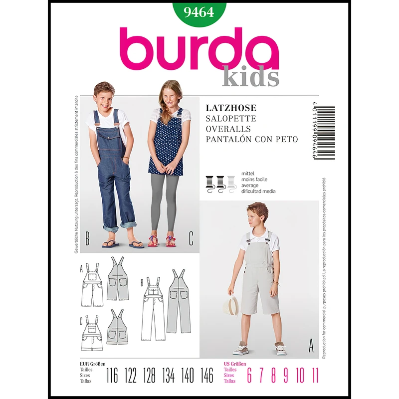 الگو خیاطی سرهمی و اورال دخترانه و پسرانه بوردا کیدز کد 9464 سایز 6 تا 11 سال متد مولر