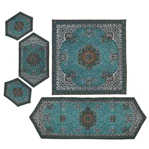 ست 5 تکه رومیزی ترمه طرح شاه نشین کد20080