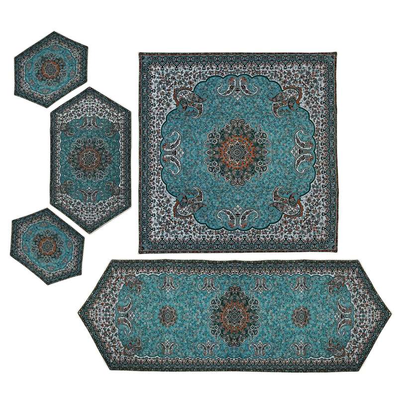 ست 5 تکه رومیزی ترمه طرح شاه نشین کد20080
