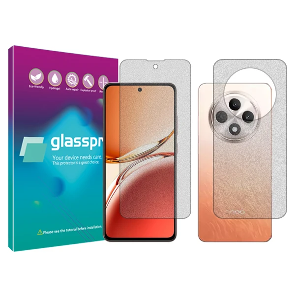 محافظ صفحه نمایش مات گلس پرو مدل Resistant‌ مناسب برای گوشی موبایل اوپو   Reno12 F به همراه محافظ پشت گوشی