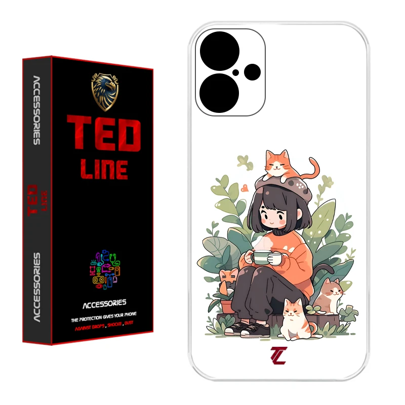 کاور تدلاین طرح گربه کد 1181 مناسب برای گوشی موبایل اپل Iphone 16