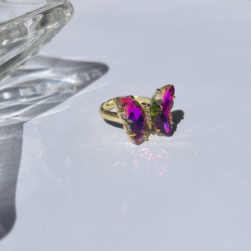 انگشتر زنانه مدل پروانه کریستالی 380