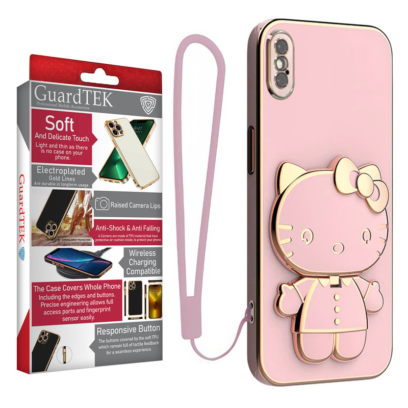 کاور گاردتک اساک مدل Kitty Strap مناسب برای گوشی موبایل اپل iPhone X/ XS به همراه بند