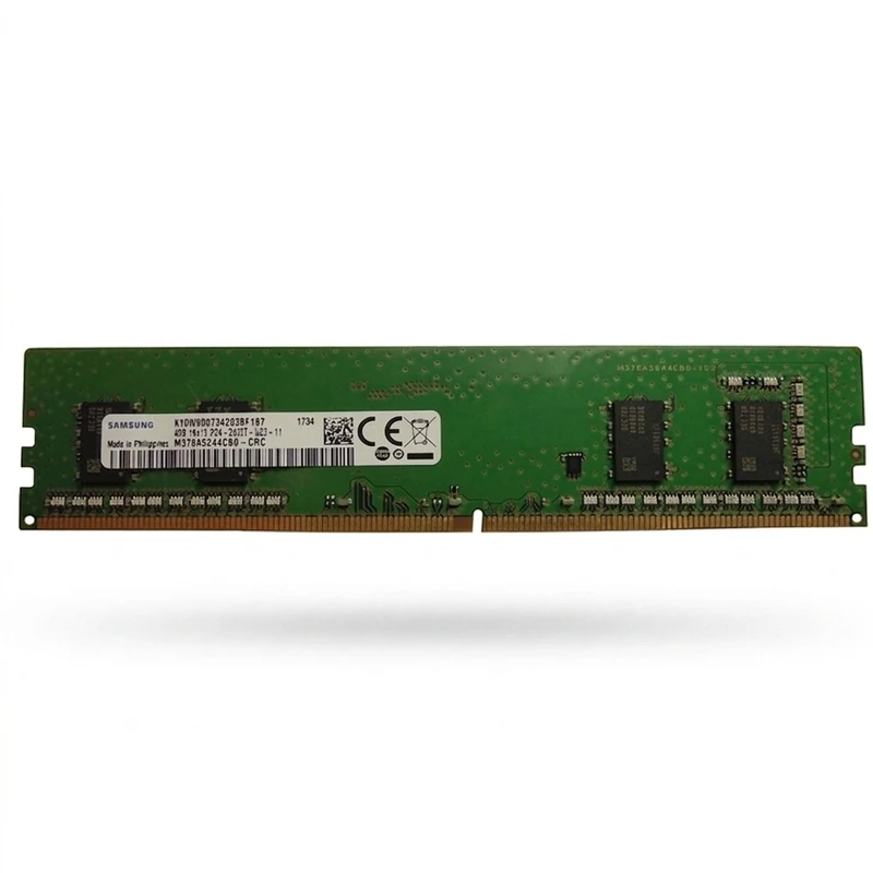رم دسکتاپ سامسونگ مدل M378A5244CB0-CRC ظرفیت 4 گیگابایت DDR4 فرکانس 2400 مگاهرتز تایمینگ CL17، تک‌کاناله از نوع U-DIMM