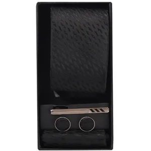 ست کراوات و دستمال جیب و دکمه سردست و گیره کراوات مردانه مدل PJ-108797