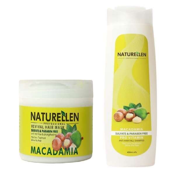 شامپو تقویت کننده نچرال لن پروفشنال مدل Pro Vitamine حجم 450 میلی لیتر به همراه ماسک مو مدل 01 حجم 250 میلی لیتر