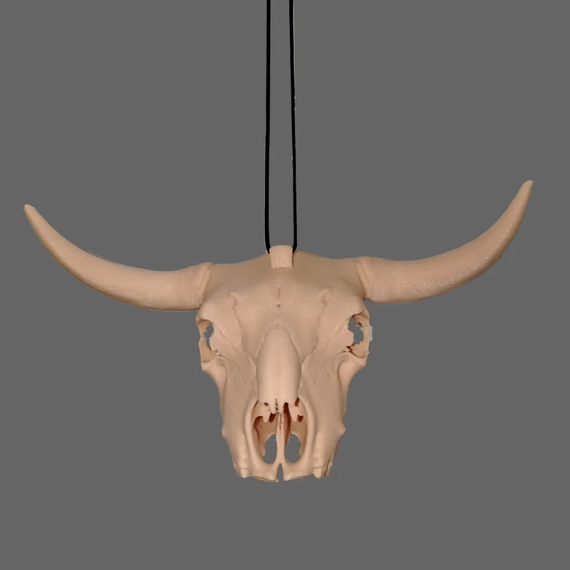 آویز تزئینی خودرو طرح جمجمه گاو وحشی شاخ‌دار مدل BULL SKULL
