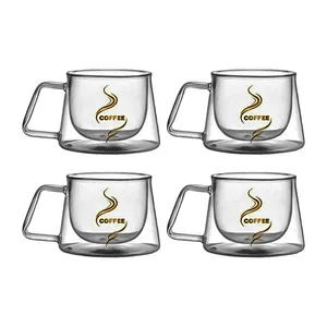 فنجان مدل دوجداره کد 152 بسته 4 عددی