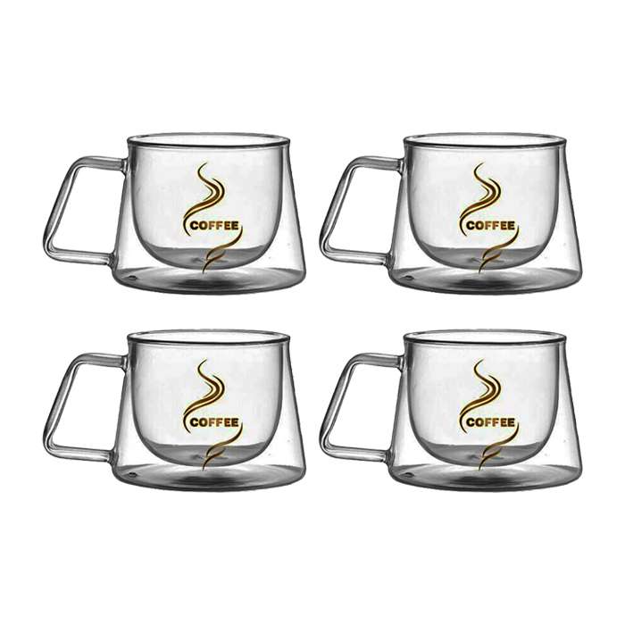 فنجان مدل دوجداره کد 152 بسته 4 عددی