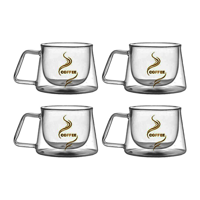 فنجان مدل دوجداره کد 152 بسته 4 عددی