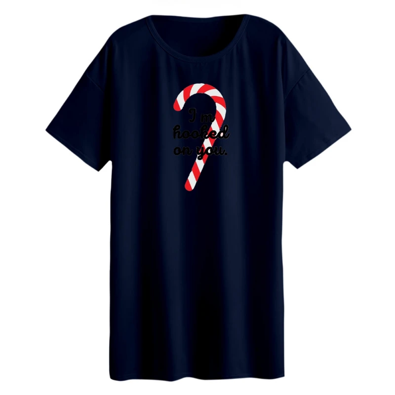 تی شرت لانگ زنانه مدل نوشته کریسمس کد 21