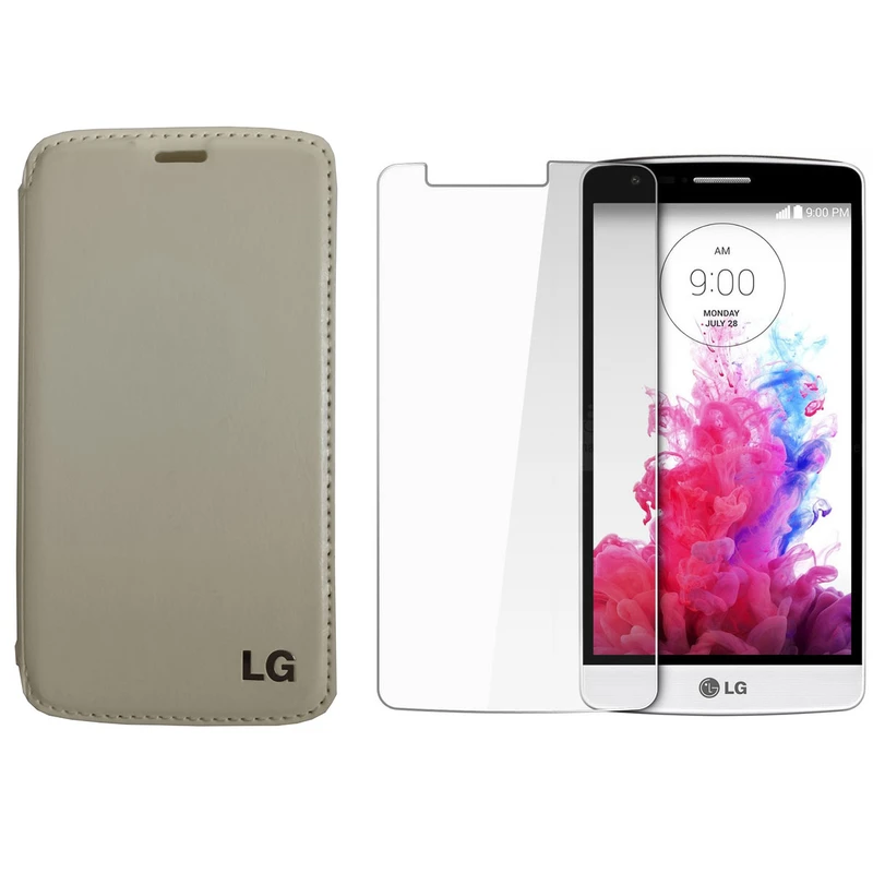 کیف کلاسوری مدل چرمی کد 01 مناسب برای گوشی موبایل ال جی G3 Mini به همراه محافظ صفحه نمایش 