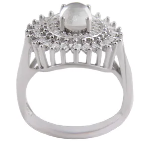 انگشتر نقره زنانه بازرگانی میلادی مدل سنگ در نجف نگین برلیان بدون ریزش ابکاری رادیوم کد AWR_1429