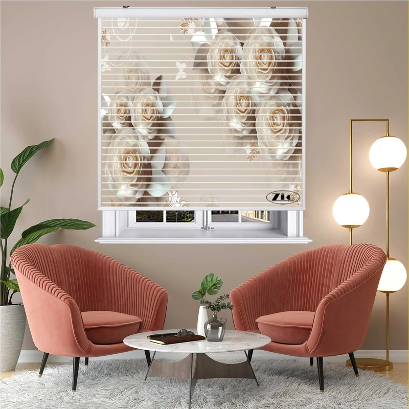  پرده زبرا زیو مدل سیلوئت 3D1379 سایز 150x150 سانتی متر