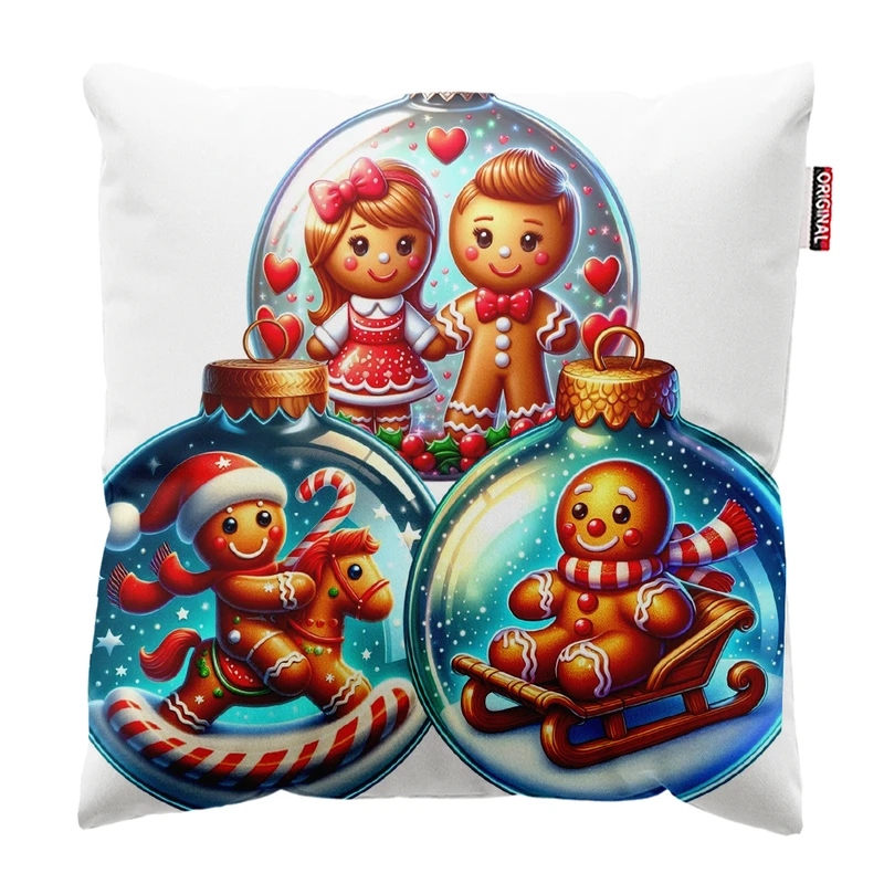 کوسن پاد آفرین مدل کریسمس طرح کوکی بیسکویتی کد PK302465 سایز 30*30 سانتی متر