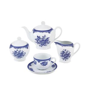 سرویس چای خوری 17 پارچه چینی زرین ایران مدل فلورانس درجه یک