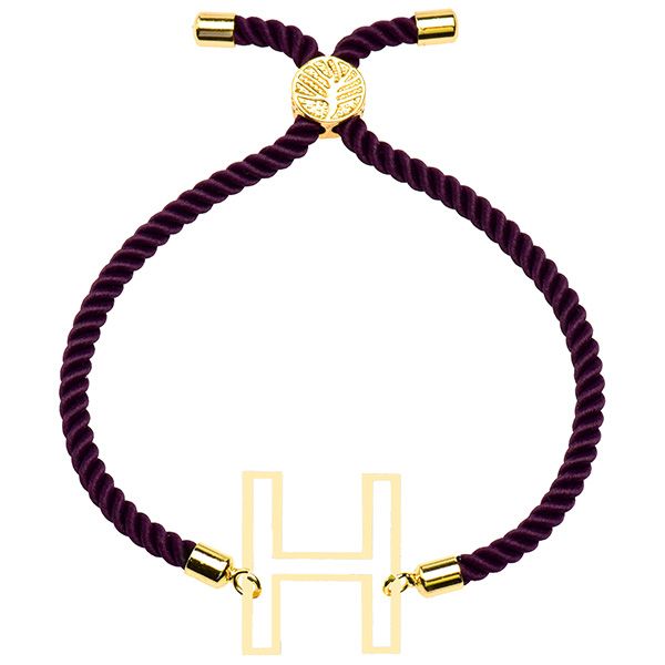 دستبند طلا 18 عیار دخترانه کرابو طرح حرف H مدل Krd1679
