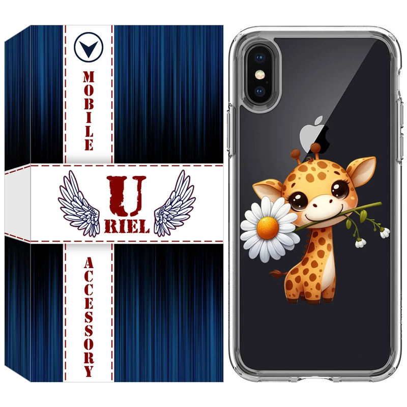 کاور یوریل مدل Clear کد 38 طرح زرافه مناسب برای گوشی موبایل اپل iPhone X / iPhone XS