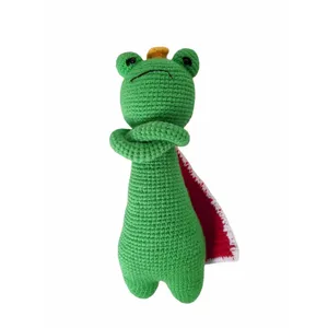 عروسک بافتنی مدل قورباغه پادشاه  کد 60255