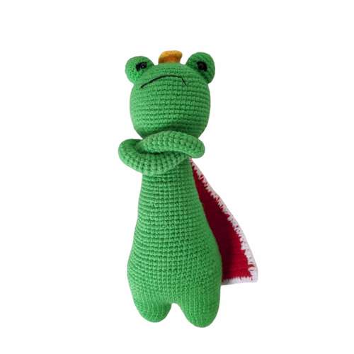 عروسک بافتنی مدل قورباغه پادشاه  کد 60255