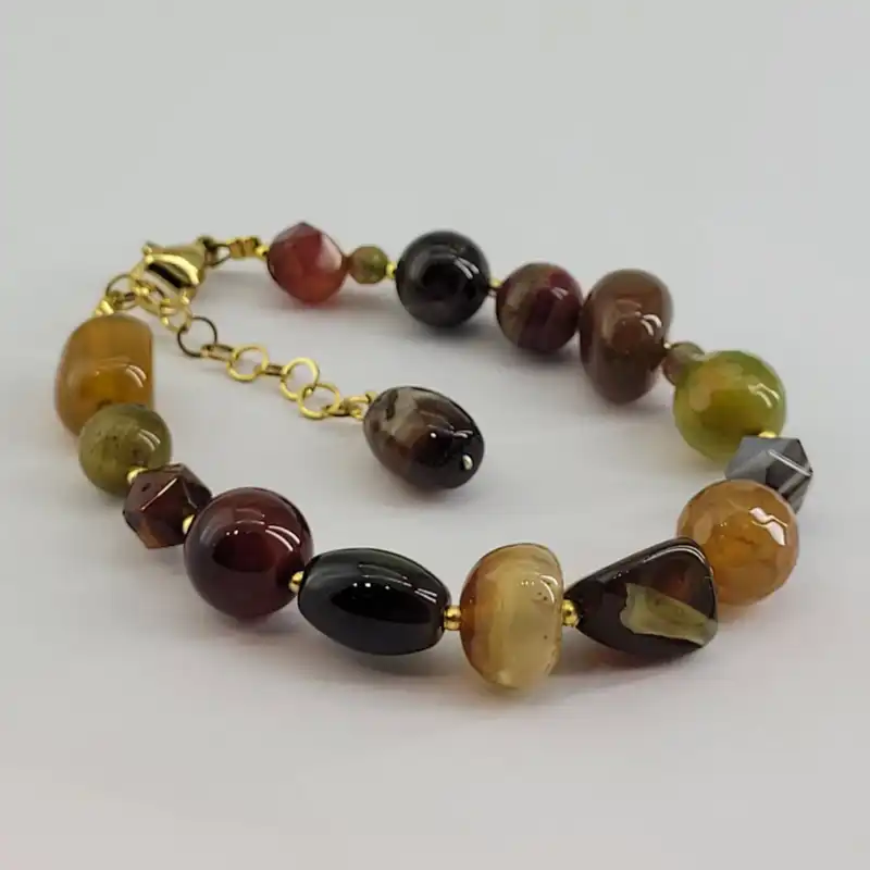 دستبند زنانه مدل سنگ ترکیب عقیق کد 8457