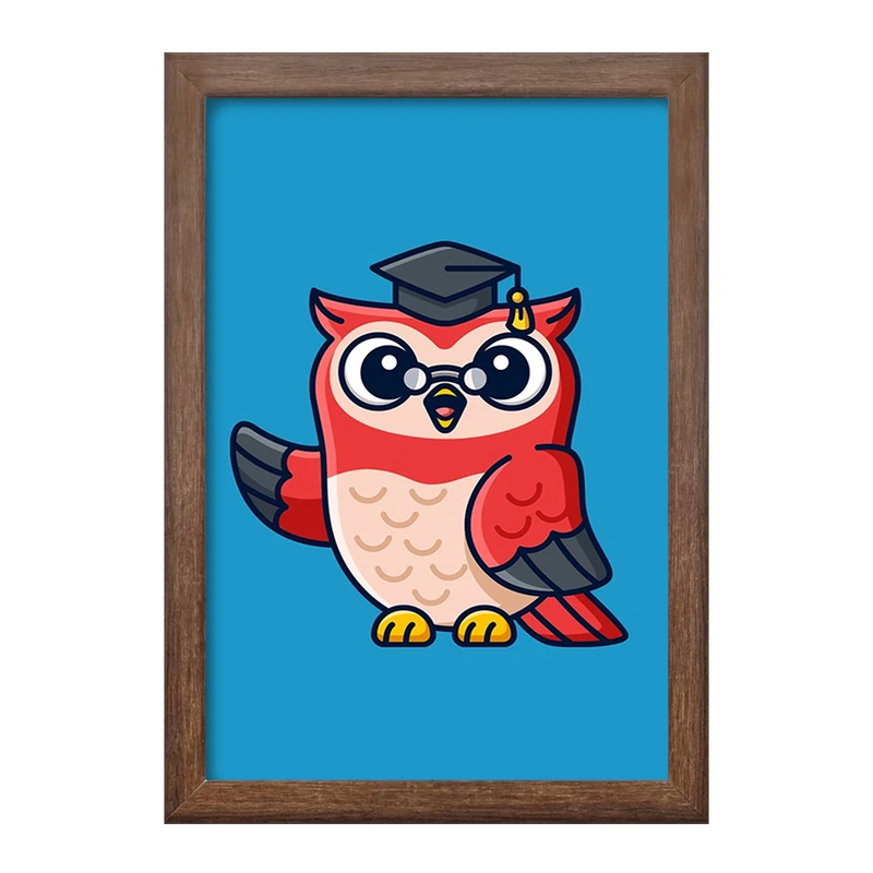 تابلو خندالو طرح حیوانات بامزه جغد کد 28367