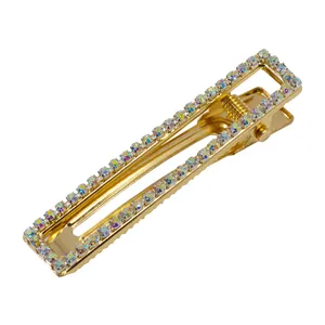 گیره مو زنانه مدل مستطیل کد E1 رنگ طلایی