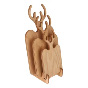 تخته سرو مدل چوبی کد TS20  به همراه پایه مجموعه 3 عددی