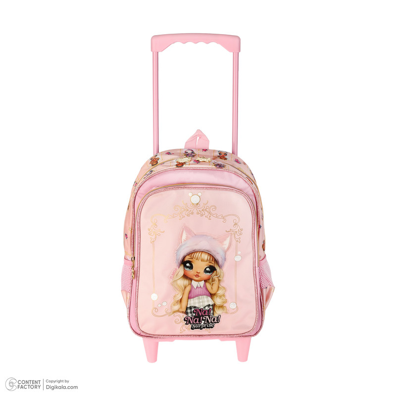 کوله پشتی چرخ دار مدرسه مدل نانا به همراه کیف دستی و جامدادی