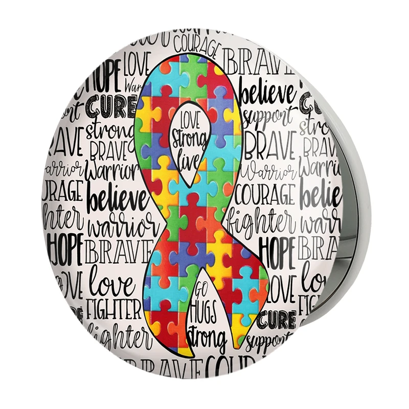 آینه جیبی خندالو طرح اتیسم Autism مدل تاشو کد 26755 