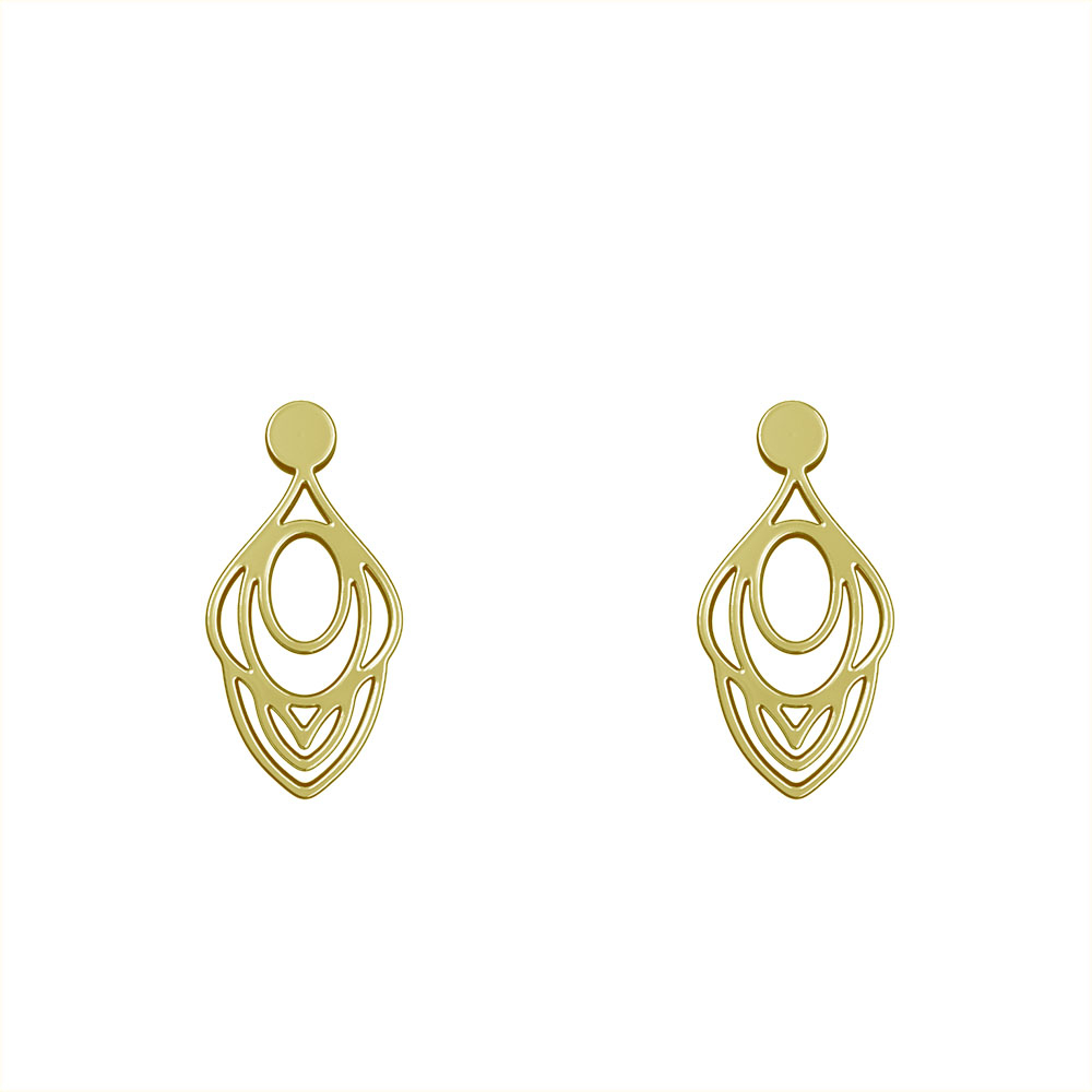 گوشواره طلا 18 عیار زنانه مدوپد مدل هندسی کد GA1-10807