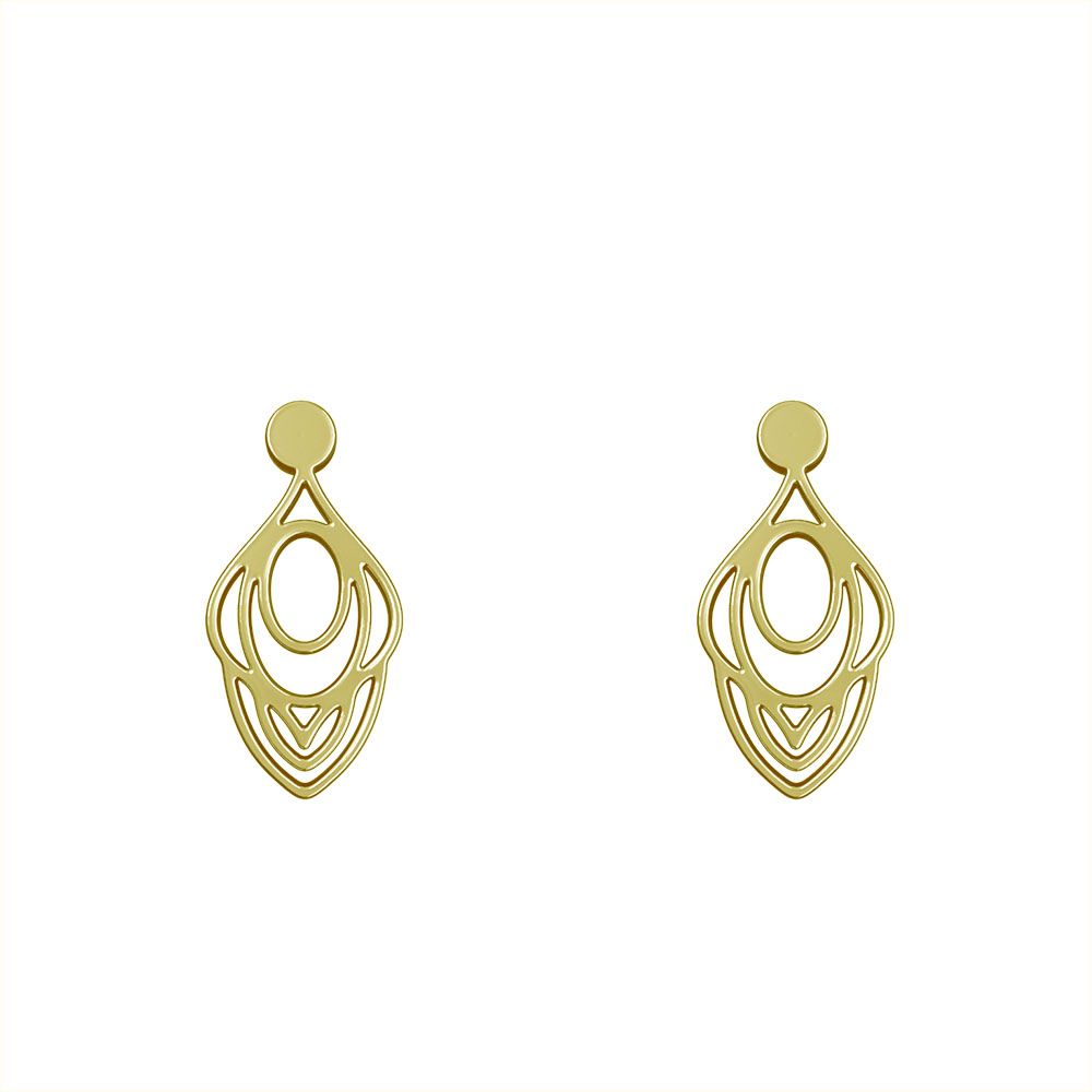 گوشواره طلا 18 عیار زنانه مدوپد مدل هندسی کد GA1-10807 -  - 2