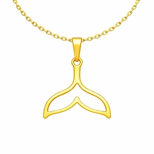 گردنبند طلا 18 عیار زنانه با زنجیر حلقه‌ای (فلامینگو) مدوپد مدل دم وال توخالی کد GA-1002