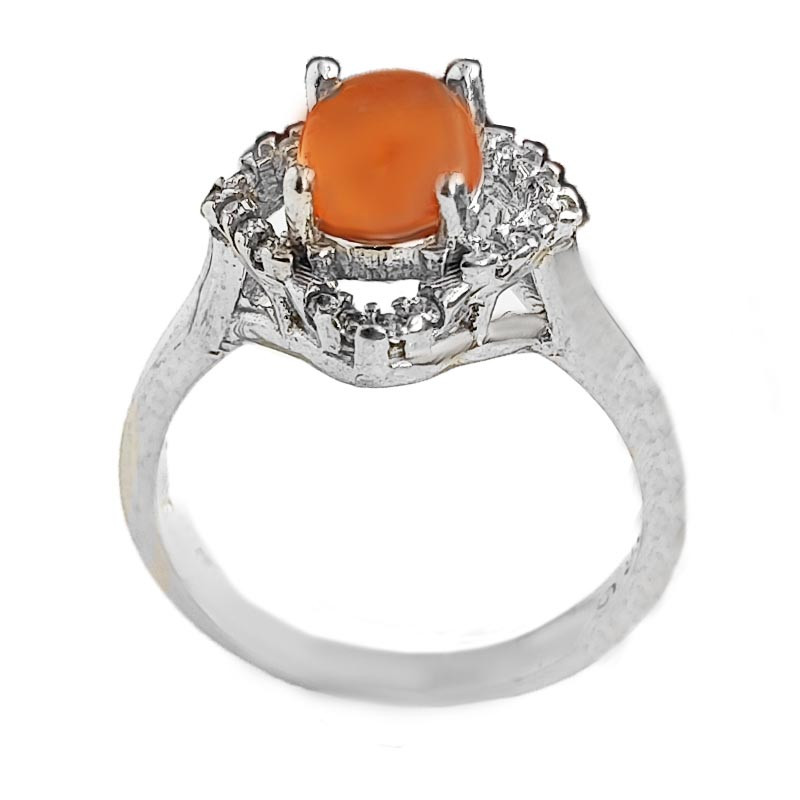 انگشتر نقره زنانه مدل عقیق یمنی کد YW4184