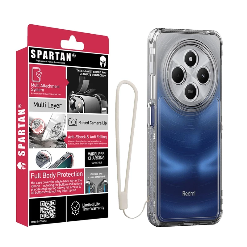 کاور اسپارتان مدل Airbag Space Strap مناسب برای گوشی موبایل شیائومی Redmi 14C به همراه آویز