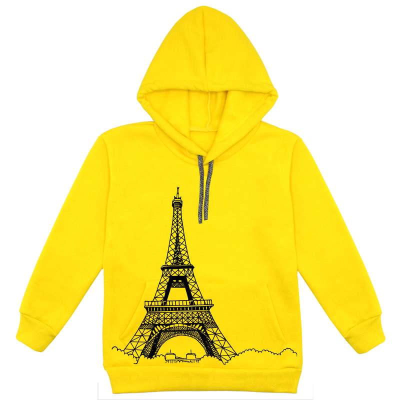 هودی پسرانه مدل ایفل F23 رنگ زرد