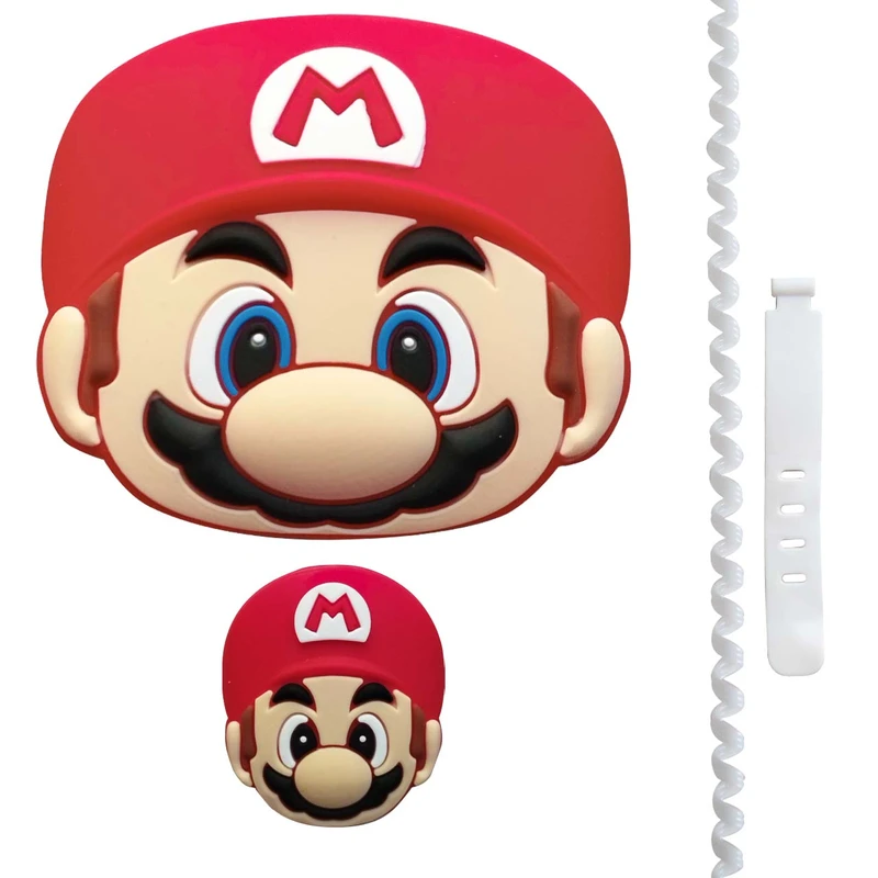 محافظ کابل طرح فانتزی ماریو مدل Super Mario به همراه محافظ شارژر دیواری مجموعه 4 عددی