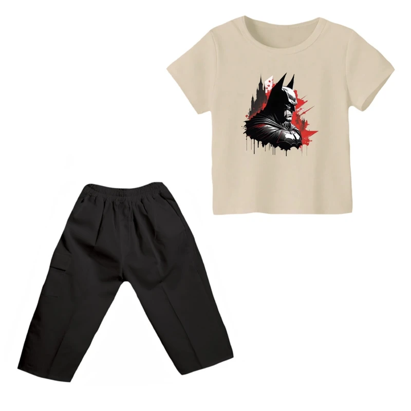 ست تی شرت و شلوارک پسرانه مدل بتمن کد ۲۹