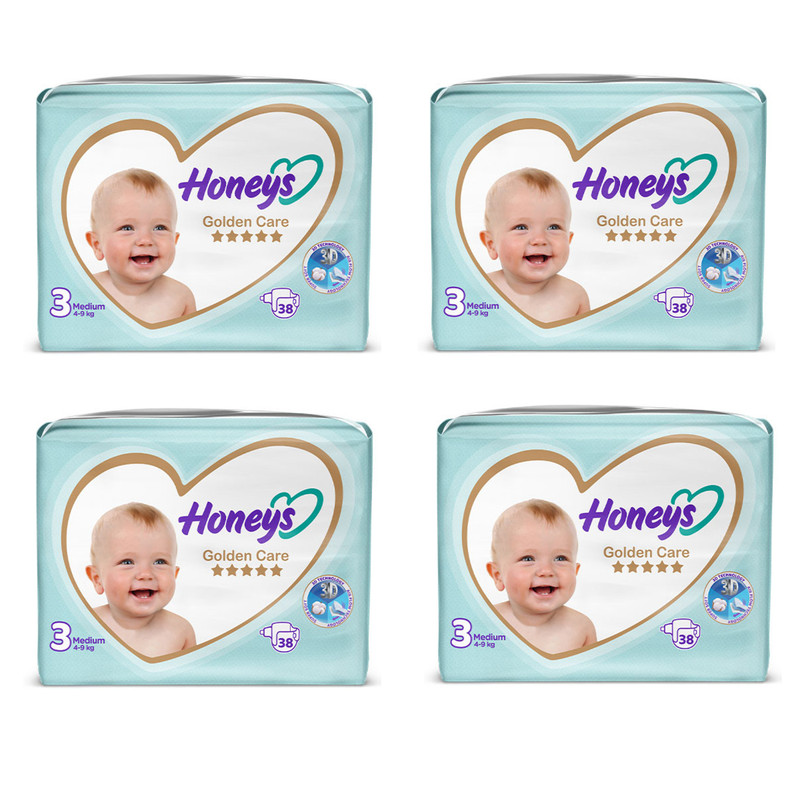 پوشک بچه هانیز مدل دابل سایز 3 مجموعه 4 عددی