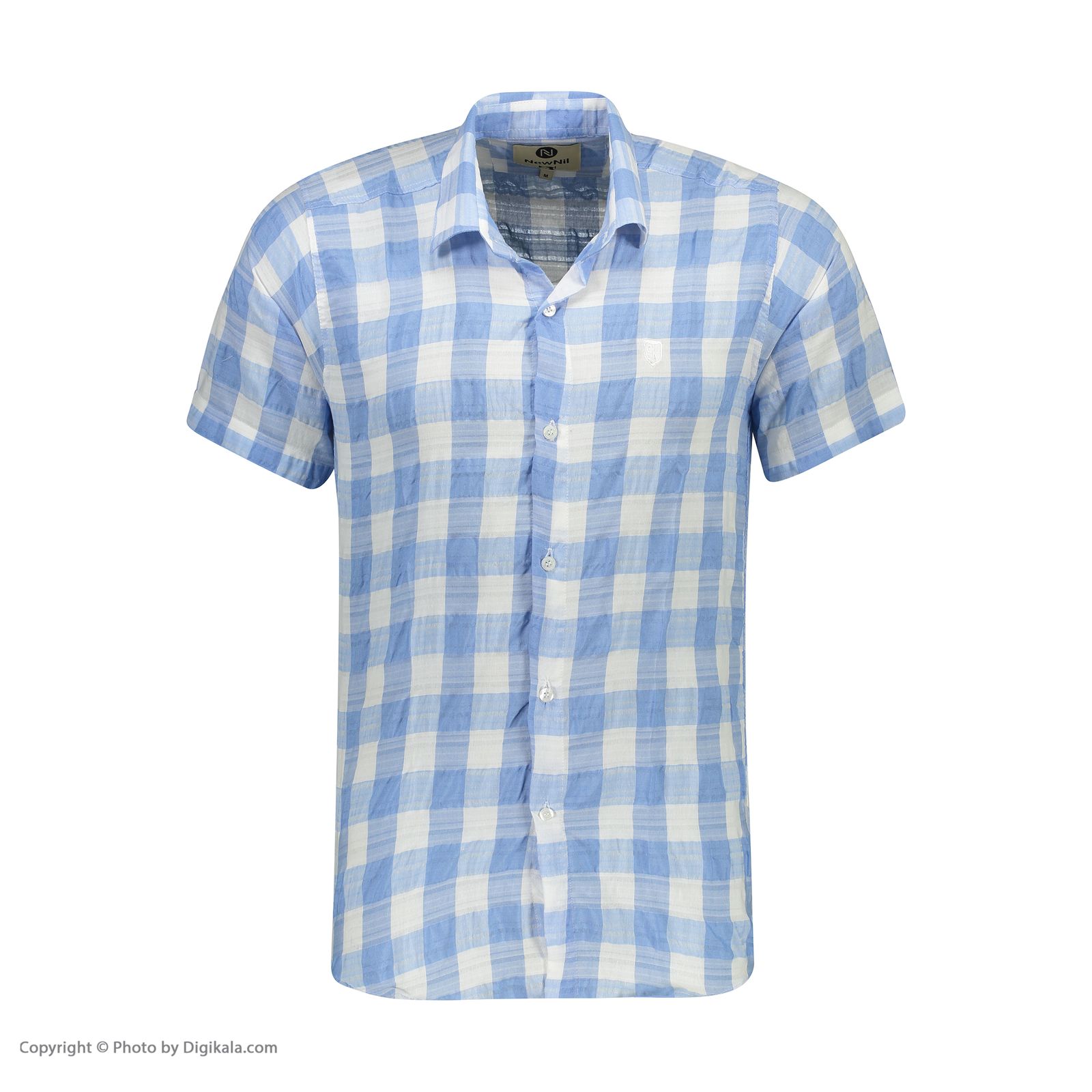 پیراهن آستین کوتاه مردانه نیو نیل مدل PM101-BlueandWhite -  - 2