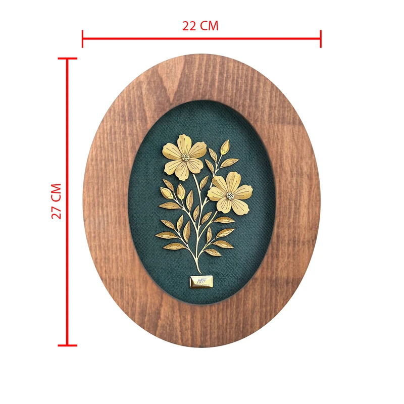 عکس شماره 2 : تابلو طلا کوب مارک گلد طرح میخک سری زمرد twz030