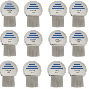 شانه فلزی ضد شپش لیندا نیت مدل دندانه شیاردار مجموعه12عددی